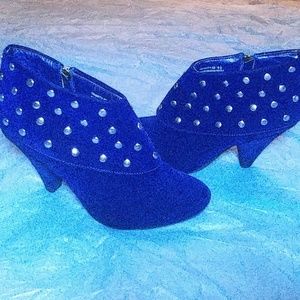 Suede Royal Blue Ankle Bootie Size 8 1/2